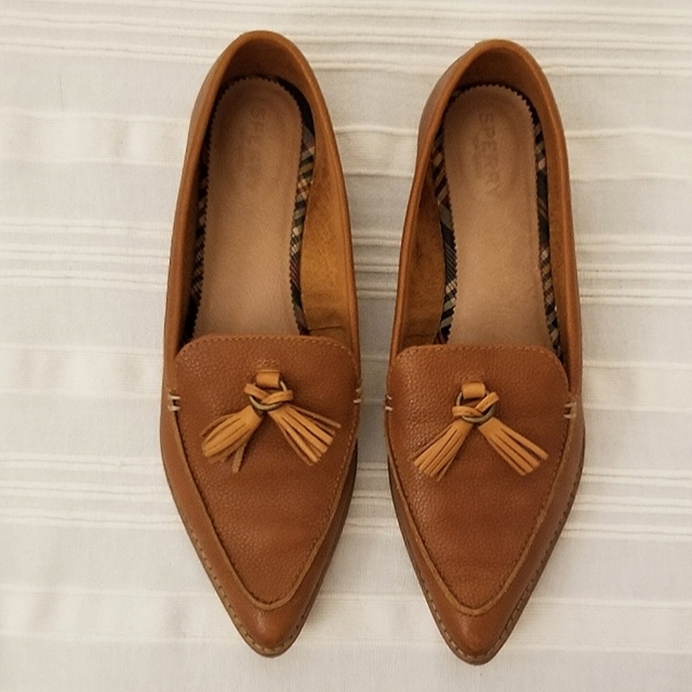 Sperry Saybrook Leather Tassel Loafers EUC
